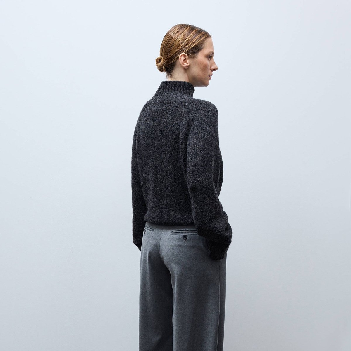 Pantalon large fluide uni robot, MONOPRIX