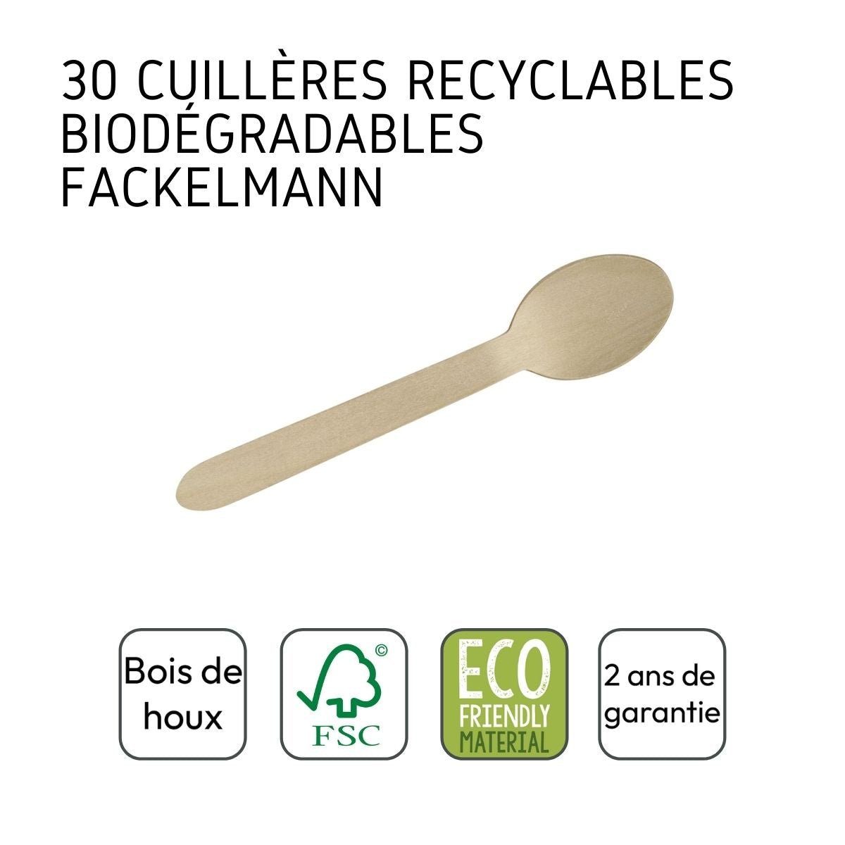 Set de 2 ustensiles de cuisine cuillère à café NATURE FSC bois brun, FACKELMANN