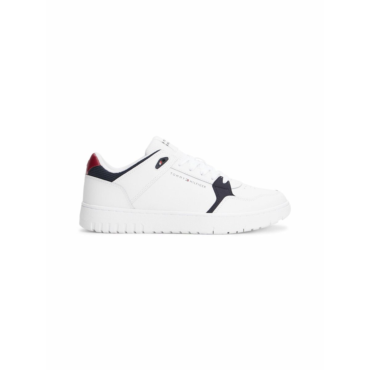 Baskets en cuir Core blanc/bleu marine, TOMMY HILFIGER