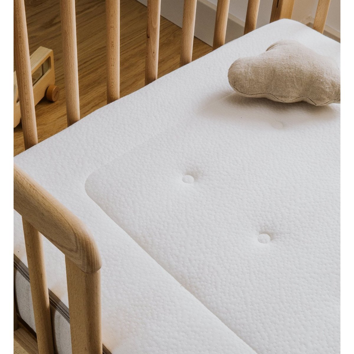 Housse de matelas bébé, épaisseur 12cm EVO R blanc, KADOLIS