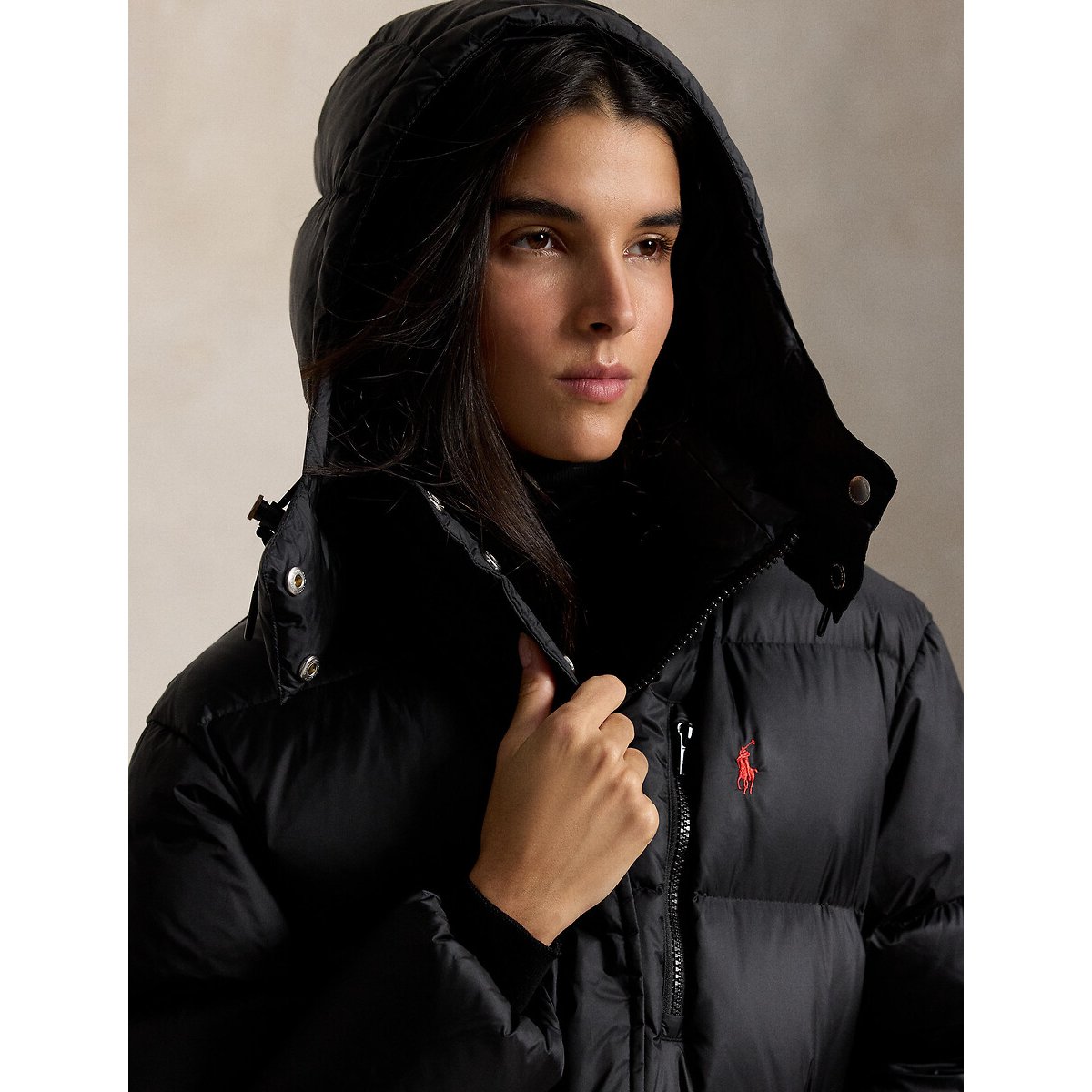 Doudoune courte à capuche noir, POLO RALPH LAUREN