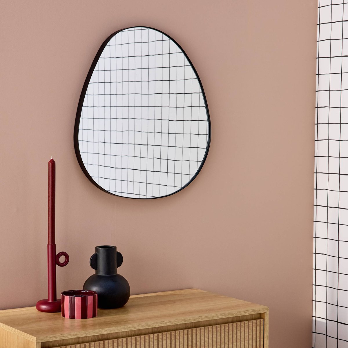 Miroir organique métal 55,5cm HARPER noir, SWEEEK