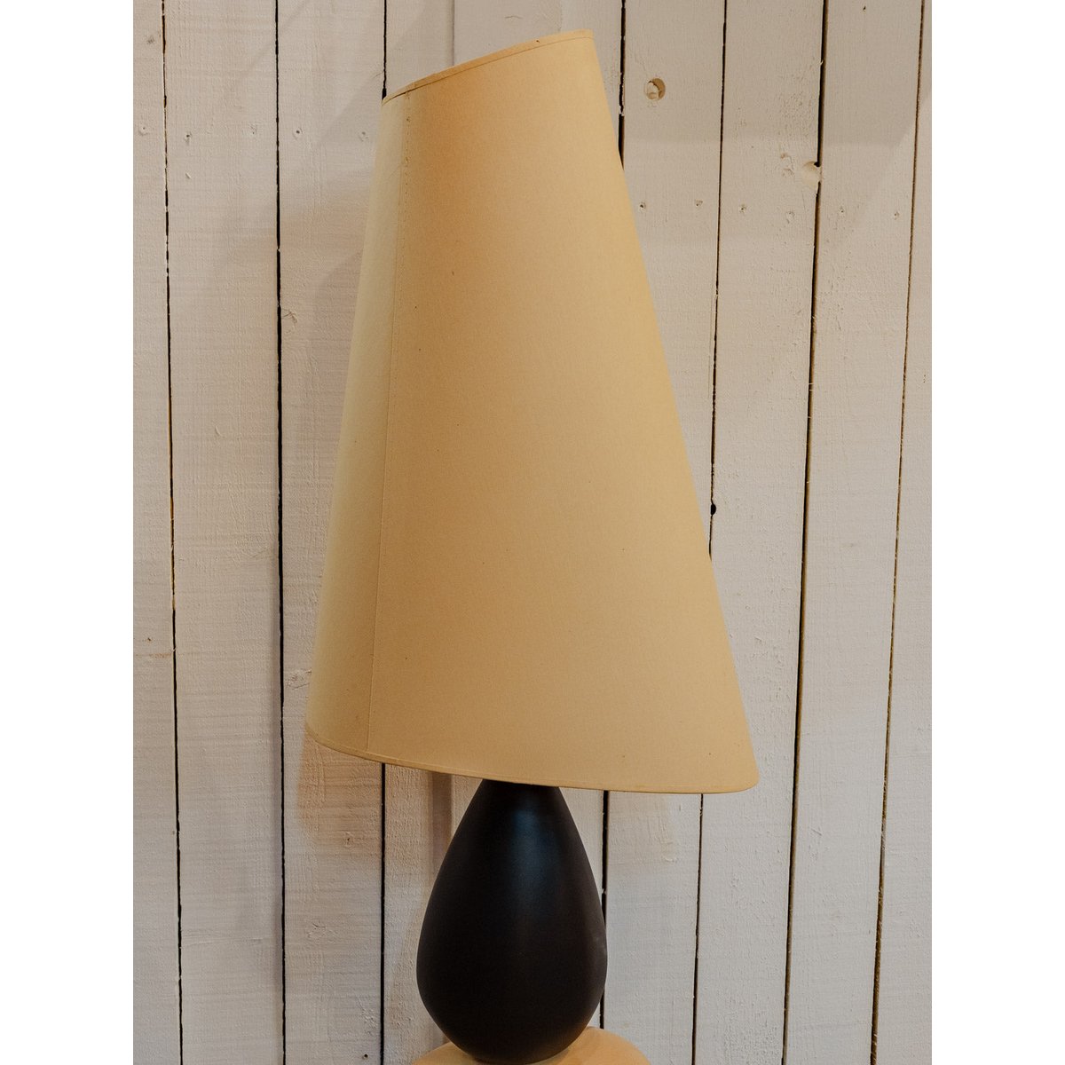 Grande lampe à poser noir et beige Julia N°1132 - Bon état noir, DEBONGOUT