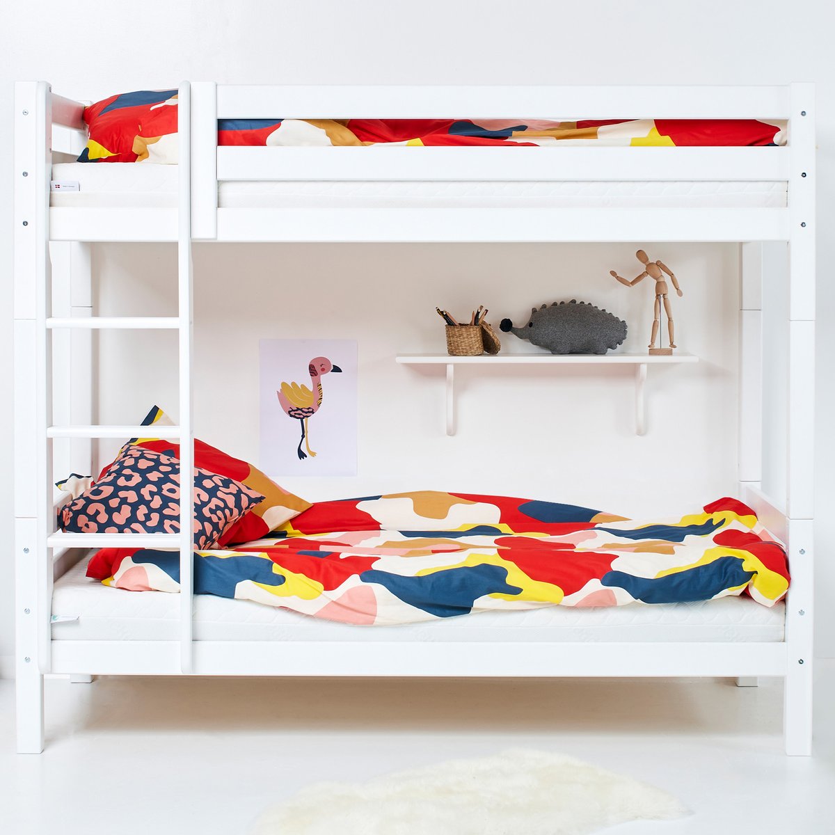 Lit Superposé pin massif ECO LUXURY blanc, HOPPEKIDS