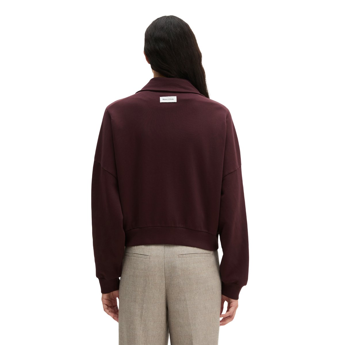 Veste sweat oversize avec du coton recyclé rouge, MARC O'POLO