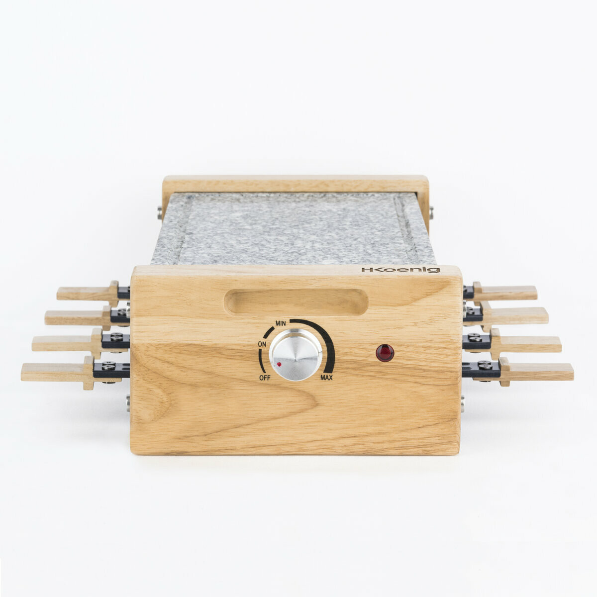 raclette et pierre à cuire 8 personnes design bois - wod8 gris, H.KOENIG