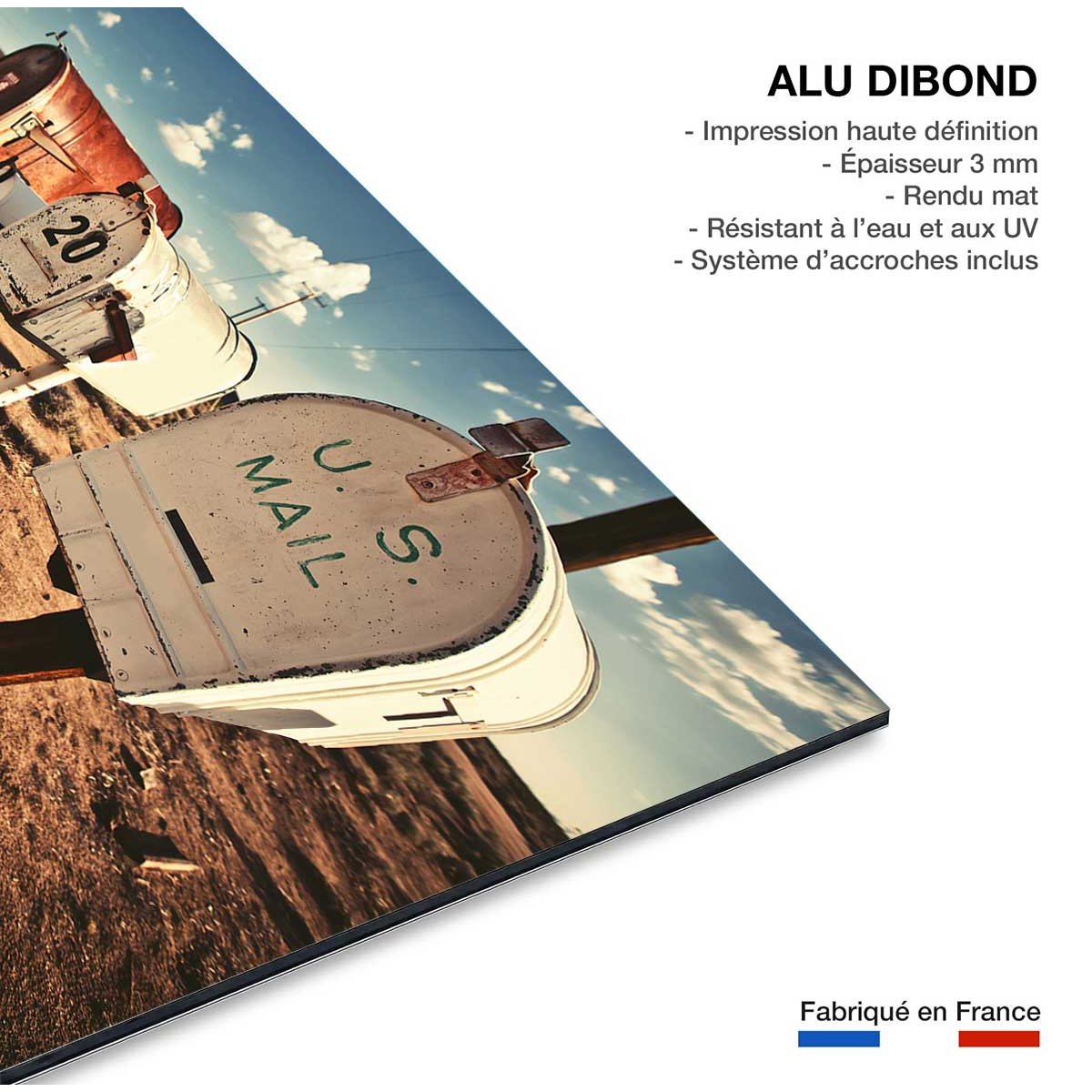 Tableau deco moderne us mail tableau alu dibond, HEXOA