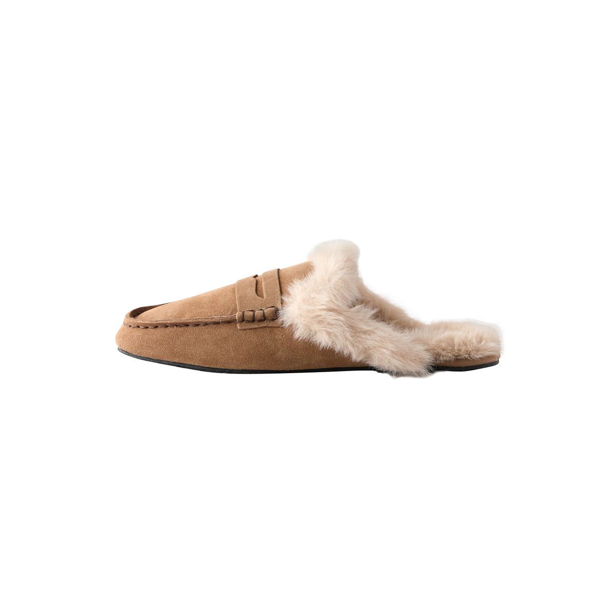 Chaussons style mocassins en daim marron moka, NEXT