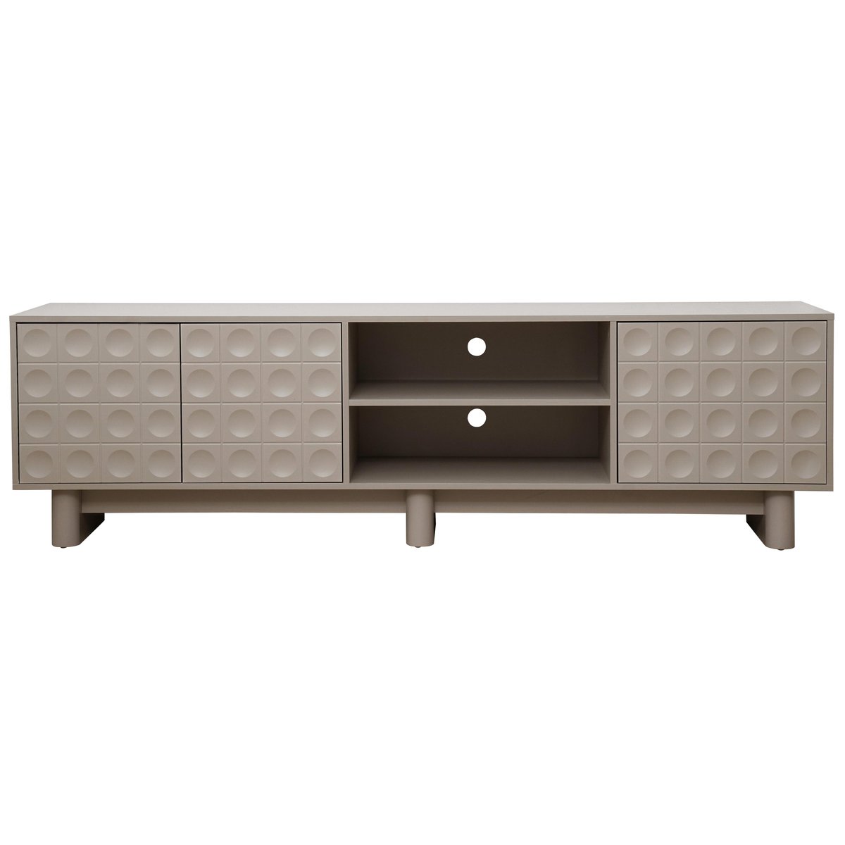 Meuble TV en mélaminé 200 cm, OCTAVE beige, OVIALA