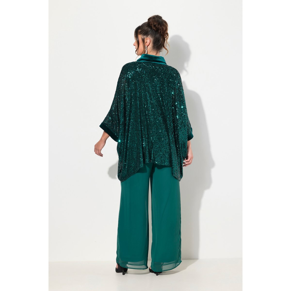 T-shirt oversized à paillettes vert foncé, ULLA POPKEN