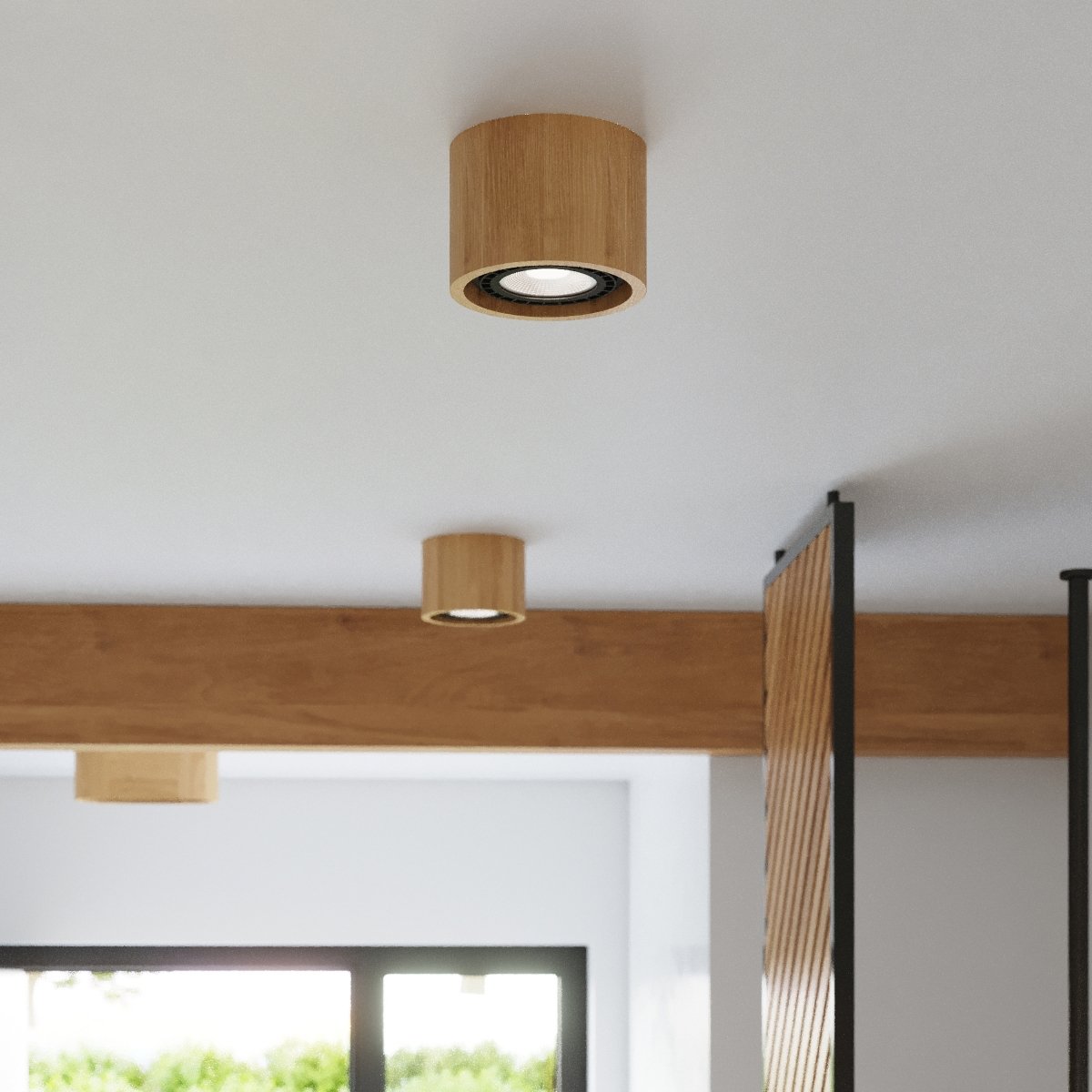 Plafonnier Bois Bois Naturel GU10 1 Basic marron, EDEN