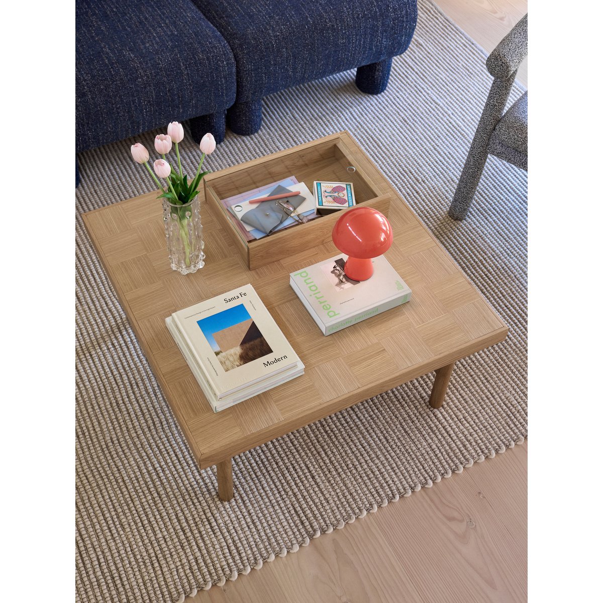 Boîte-vitrine Glass Oak veneer Oak wood SENRI bois de chêne, HUBSCH