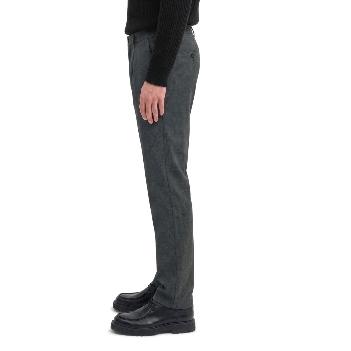 Pantalon chino modèle Morot, coupe jogger, plis, coupe fuselée en mélange élastique de coton bio et de viscose gris foncé, MARC O'POLO