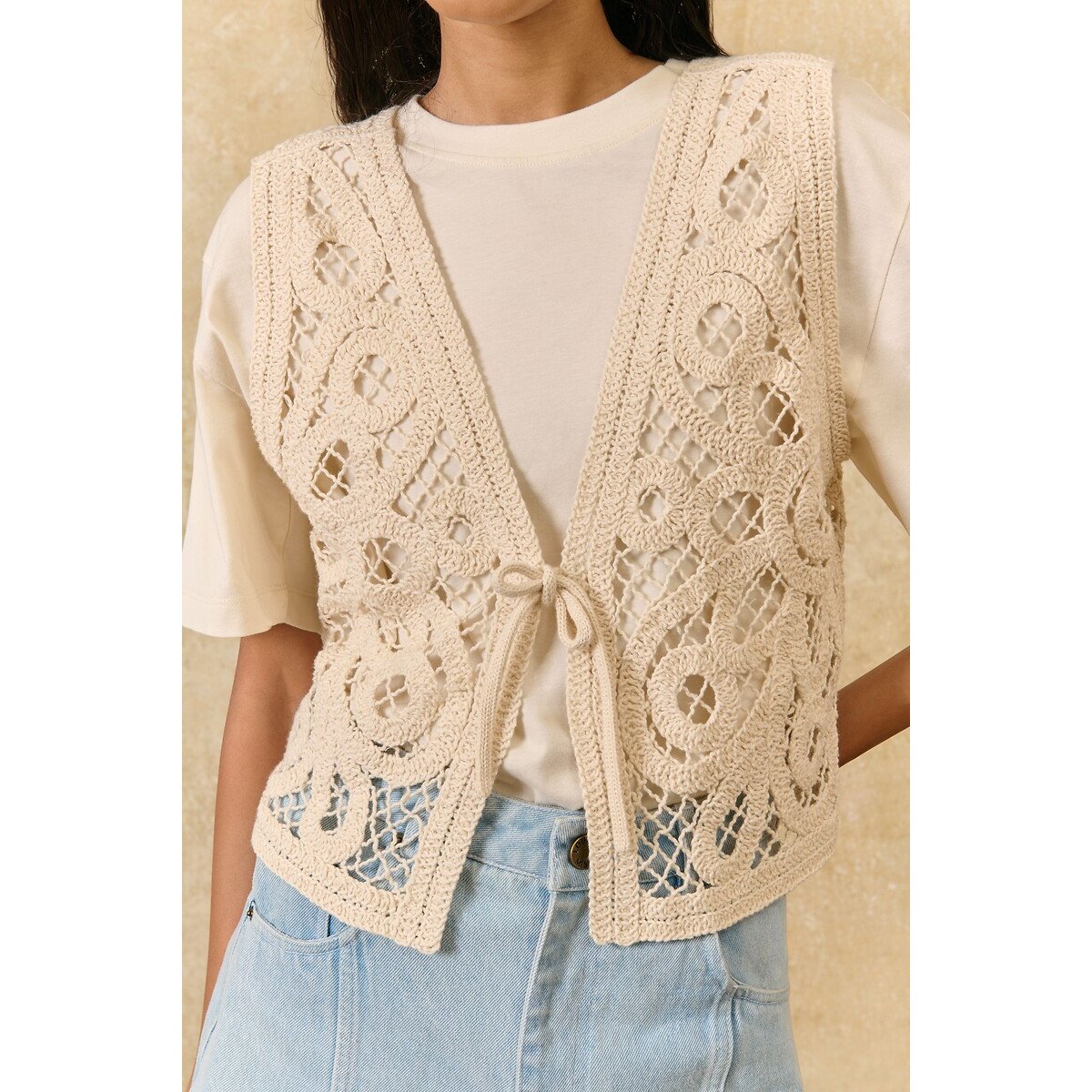 Gloria Embroidered Sleeveless Top cream, LOUISE MISHA