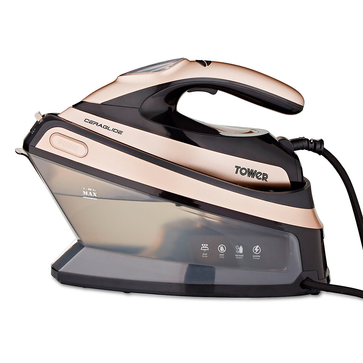 CeraGlide 2400W Steam Generator Iron - T22024 gold-coloured, TOWER