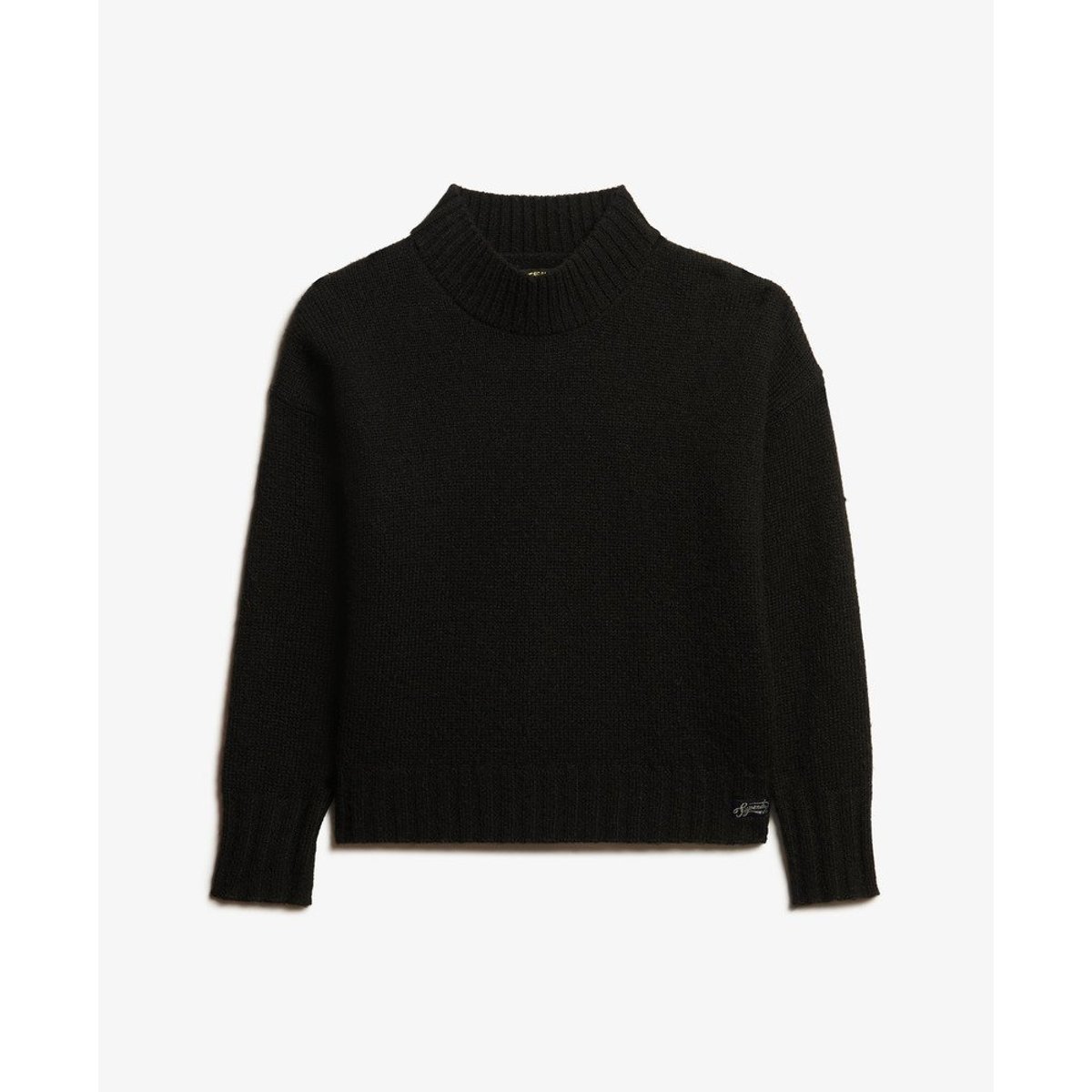Pull à col cheminée Essential noir, SUPERDRY