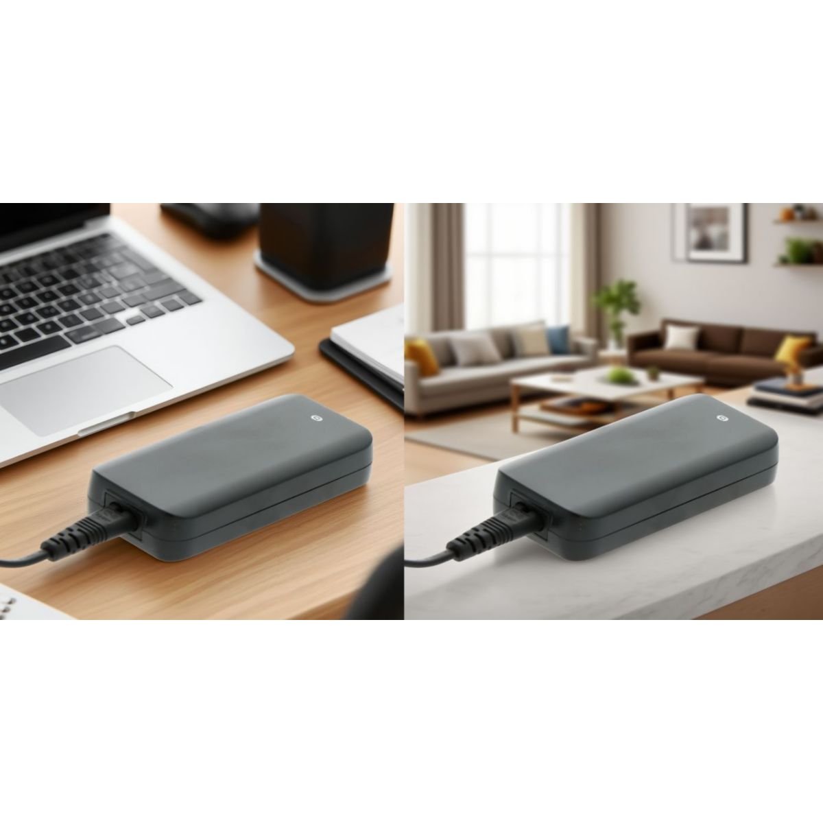 Chargeur ordinateur portable 90W PC universel + 9 embouts noire couleur unique, ESSENTIEL B