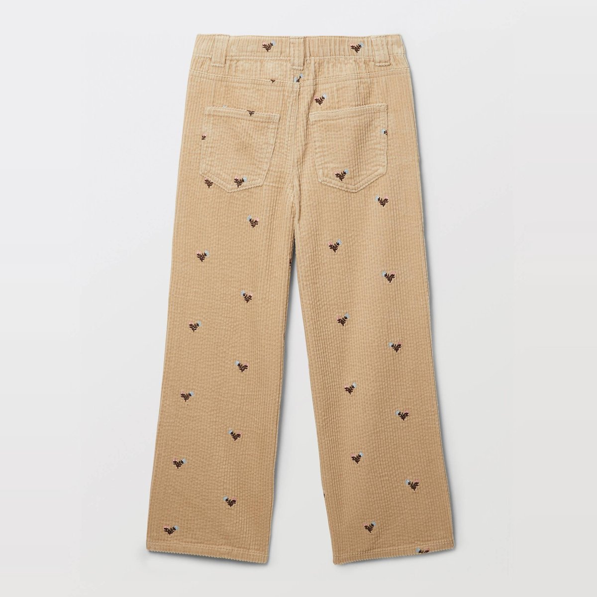 Pantalon en velours côtelé brodé dore, MONOPRIX