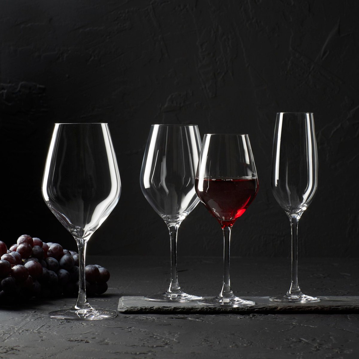 Lot de 6 verres à pieds 35cl, ZENITH transparent, OGO LIVING