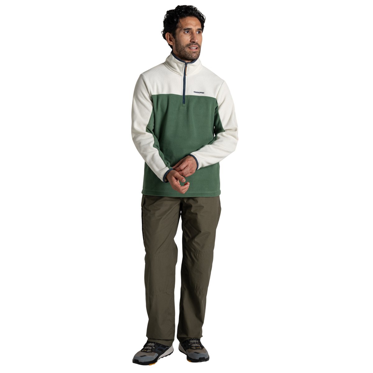 Pantalon décontracté à taille haute semi-élastiquée KIWI CLASSIC kaki, CRAGHOPPERS