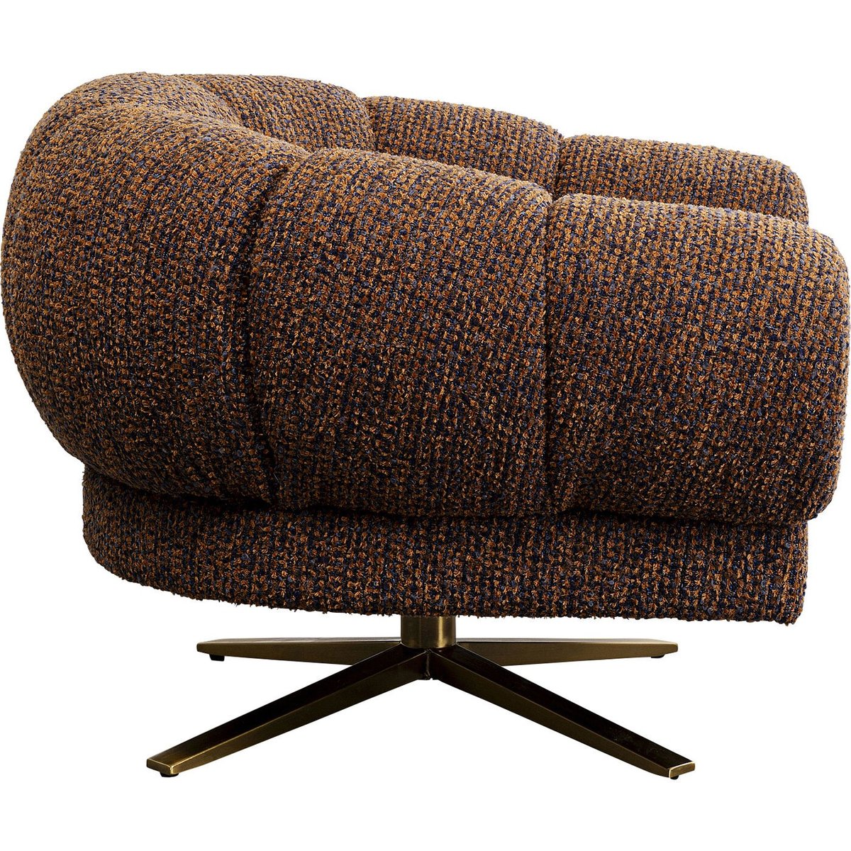 Fauteuil pivotant en polyester tressé, JANNO marron, KARE DESIGN