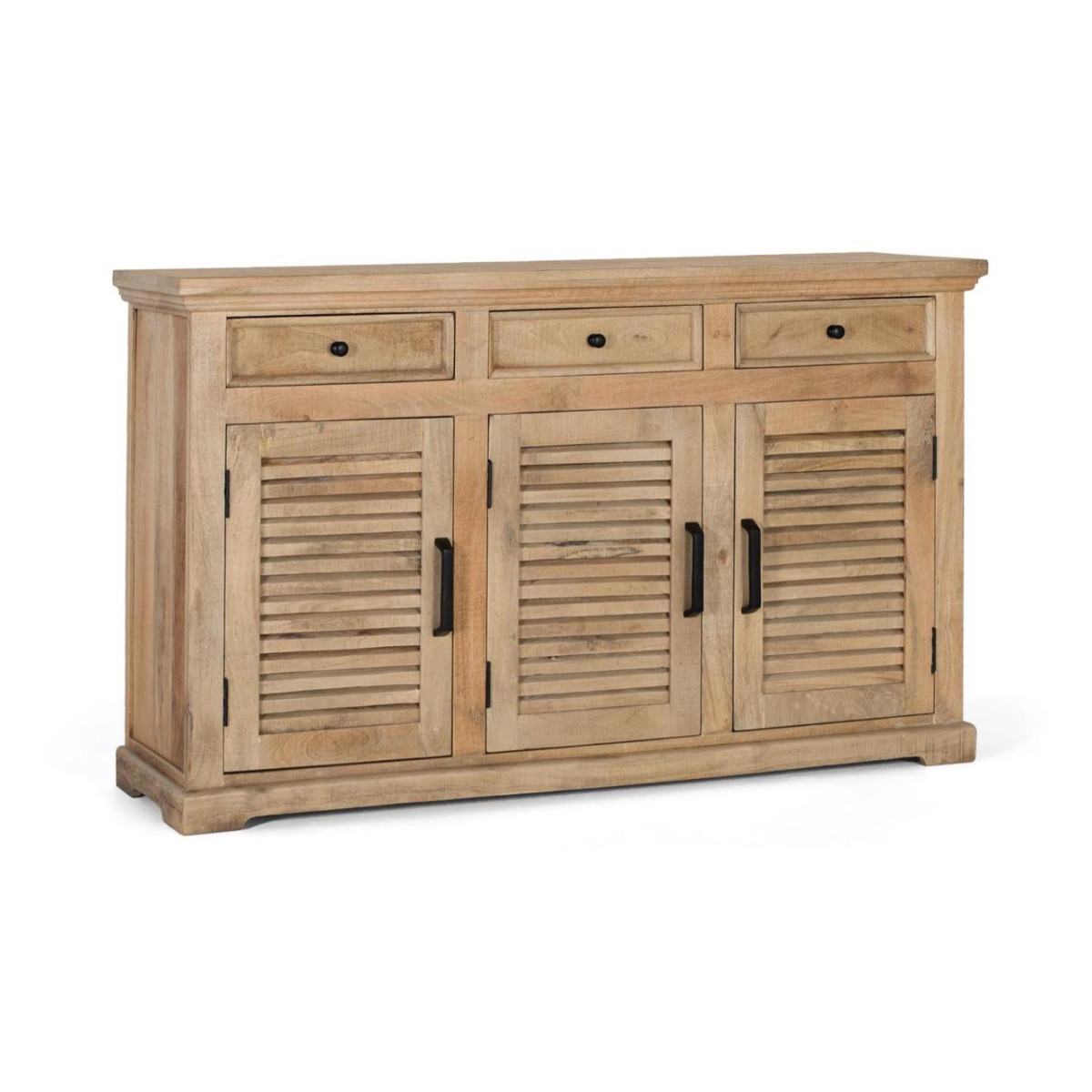 Buffet 3 tiroirs 3 portes Bois Marron - marron, DECORATION D’AUTREFOIS