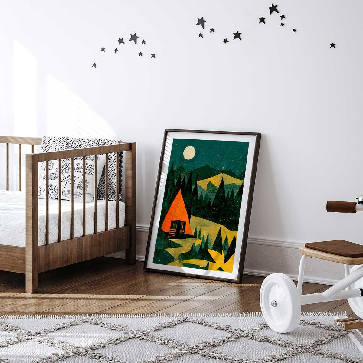 Affiche enfant cabane dans la forêt affiche seule, HEXOA
