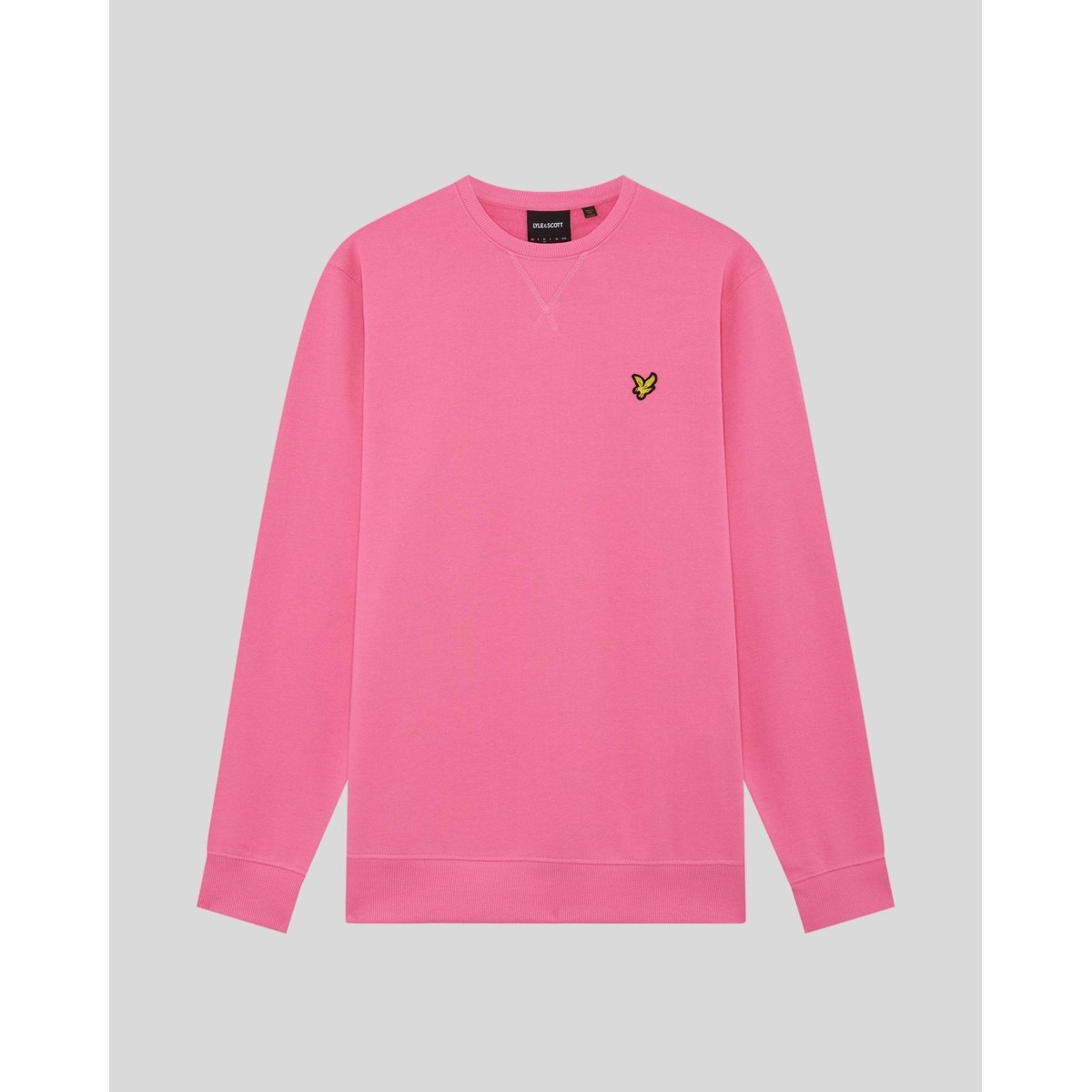 Sweat-shirt col rond en coton rose vif, LYLE & SCOTT