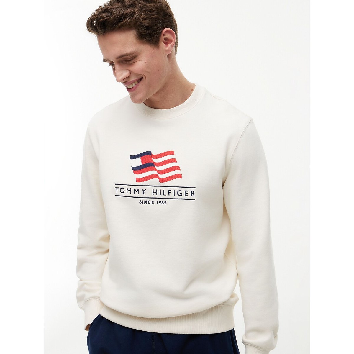 Sweat col rond ecru, TOMMY HILFIGER