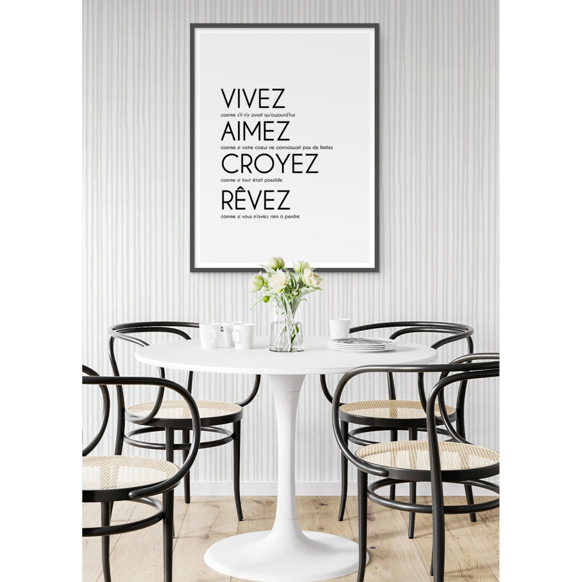 Affiche 'Vivez, Aimez, Croyez...' blanc, L'AFFICHERIE