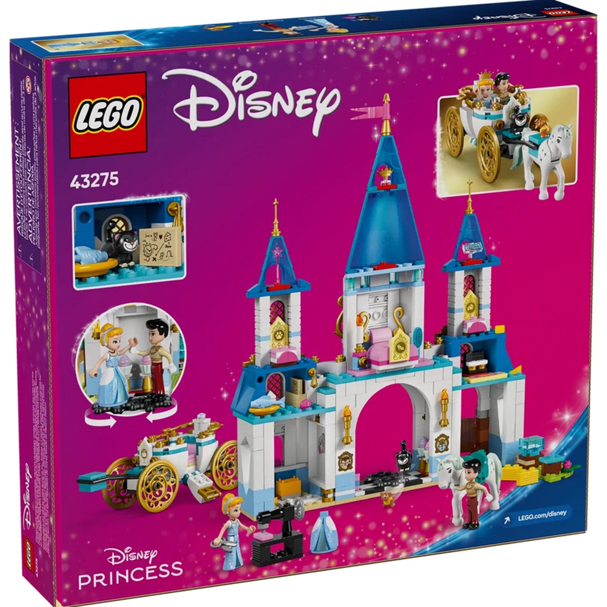 LEGO Disney - Château de Cendrillon et Calèche Magique - 43275 multicolore, LEGO
