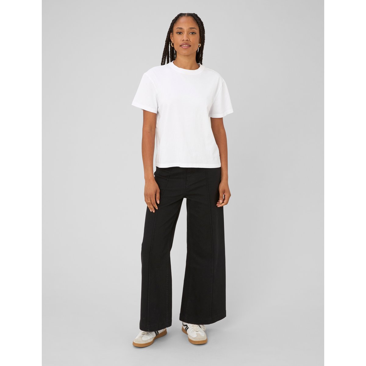 Jean wide leg surpiqures noir, BZB