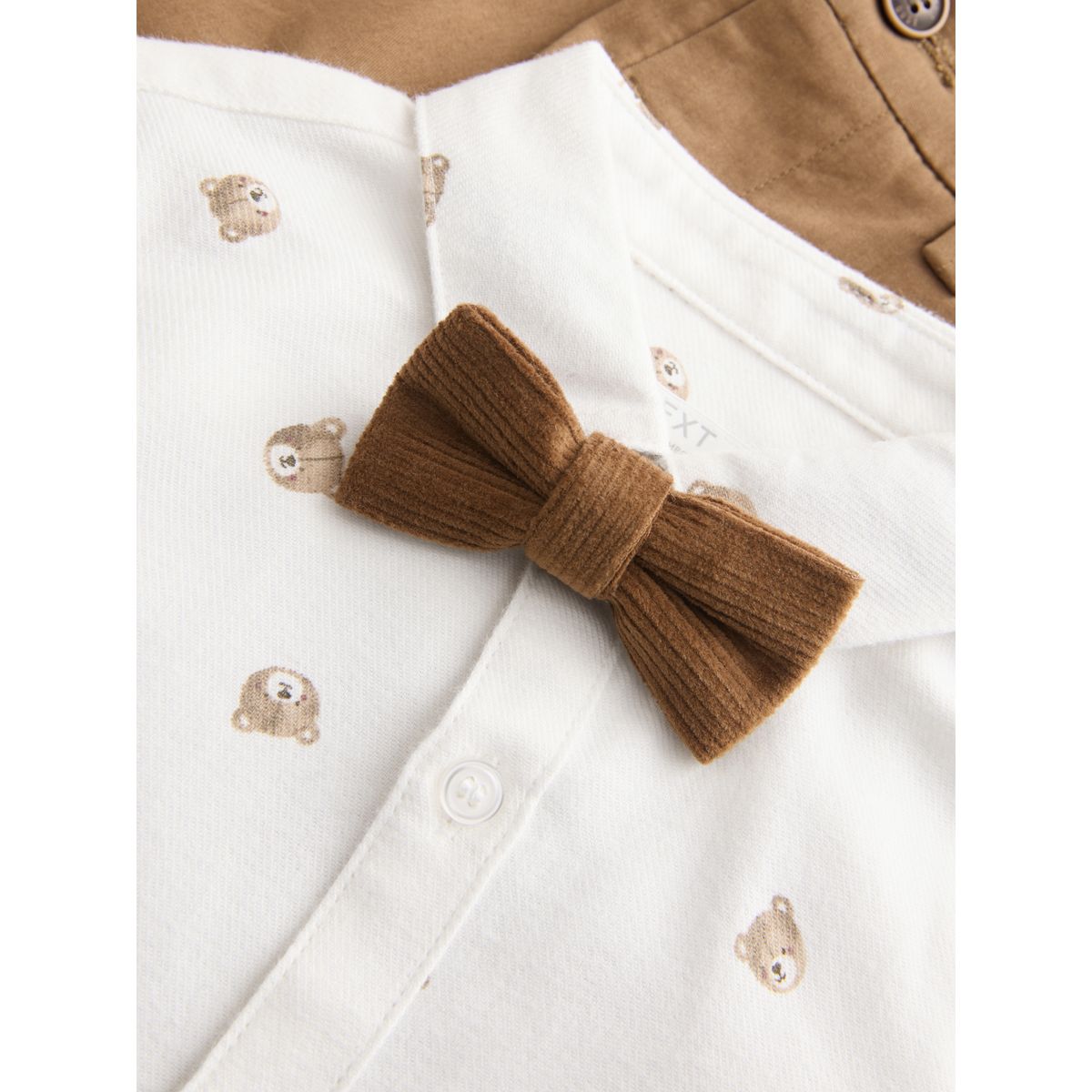 Chemise, pantalon, bretelles et nœud papillon ours brun bronzé, NEXT