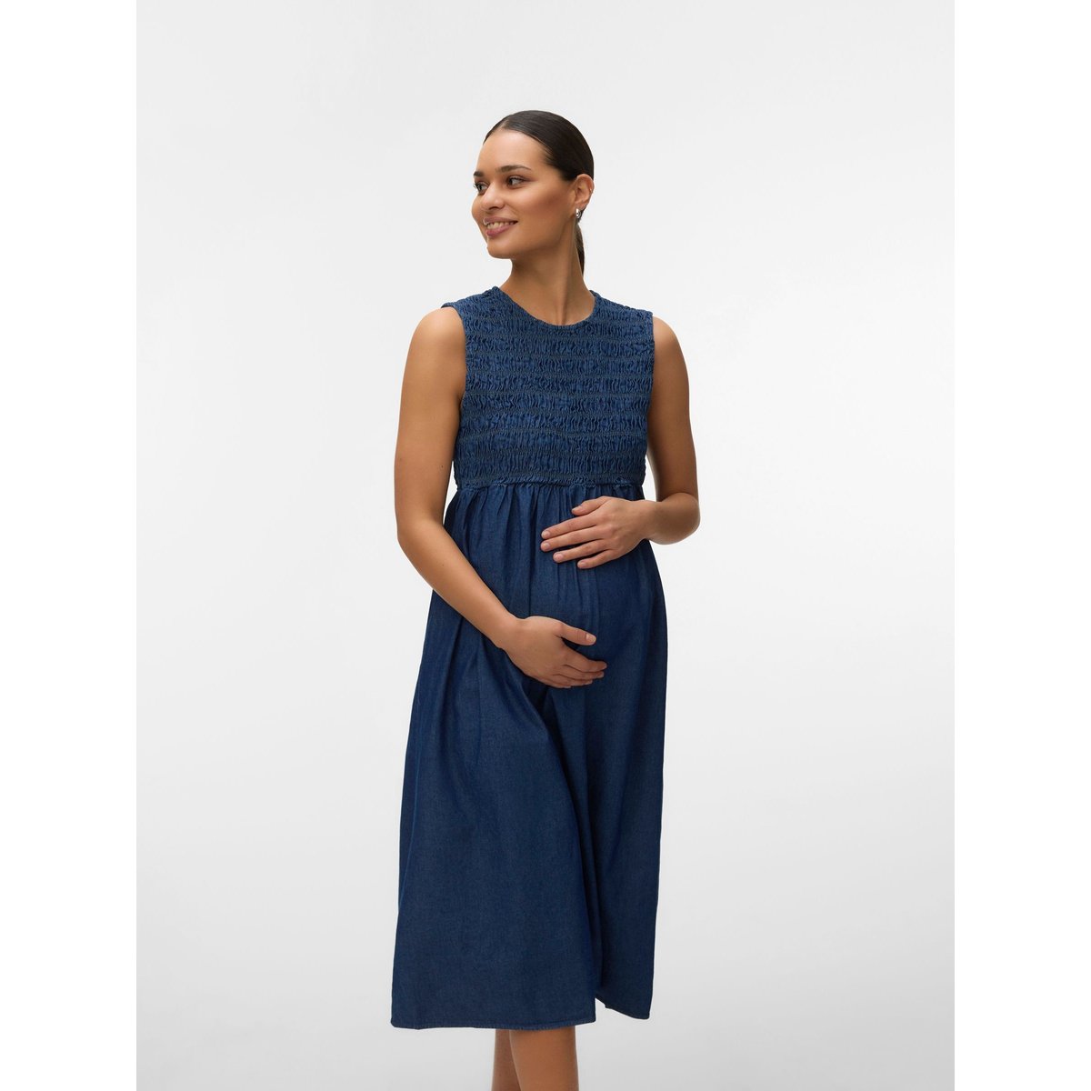 Robe dark blue denim, MAMA LICIOUS