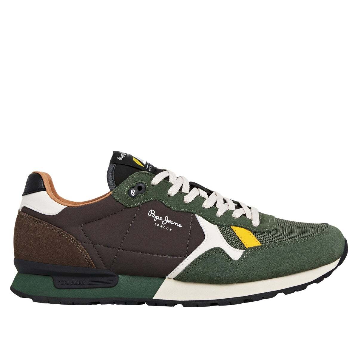 Brit - Baskets De Running D'inspiration Rétro vert kaki, PEPE JEANS
