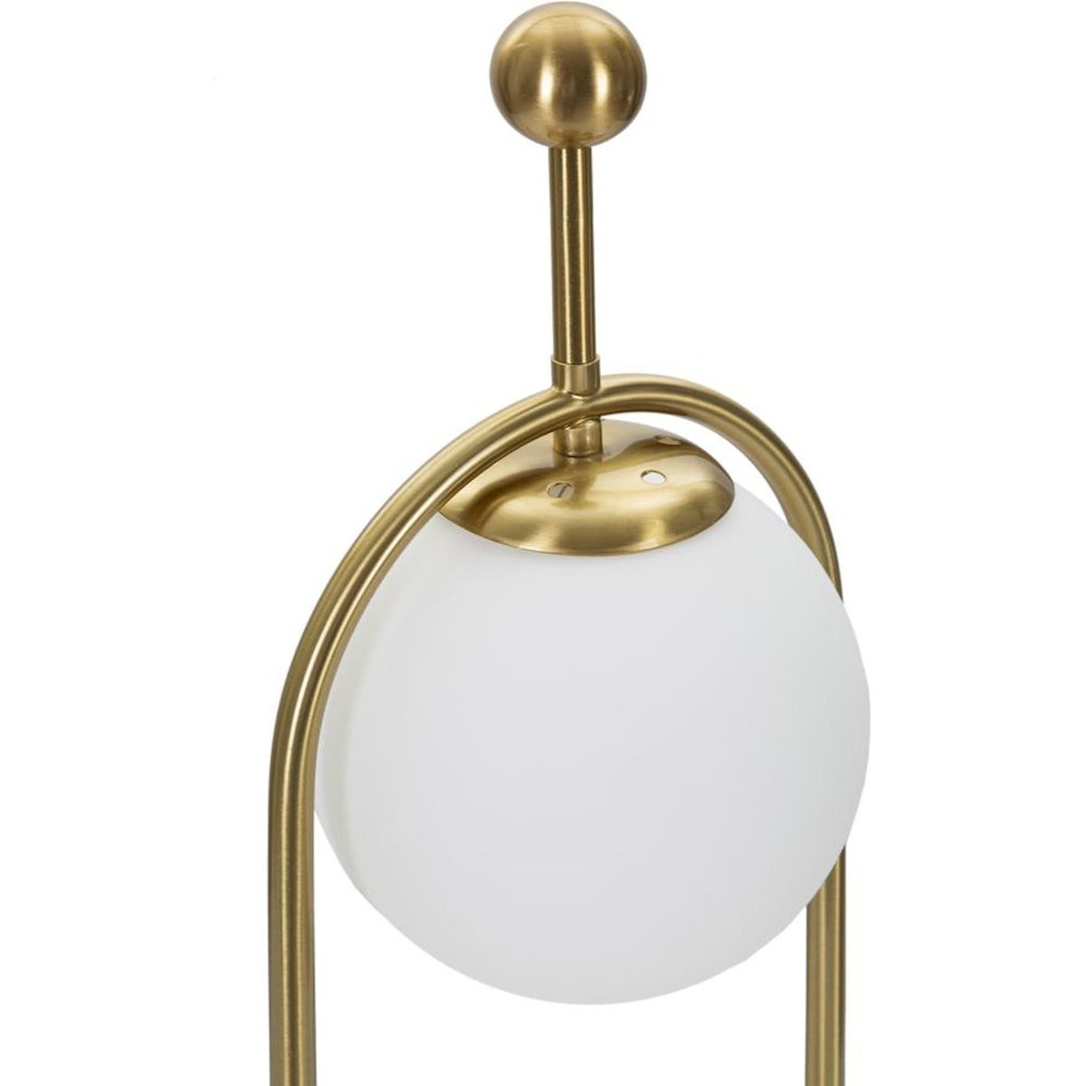 Lampe à poser en fer globe en verre GLAM doré et blanc, RECOLLECTION