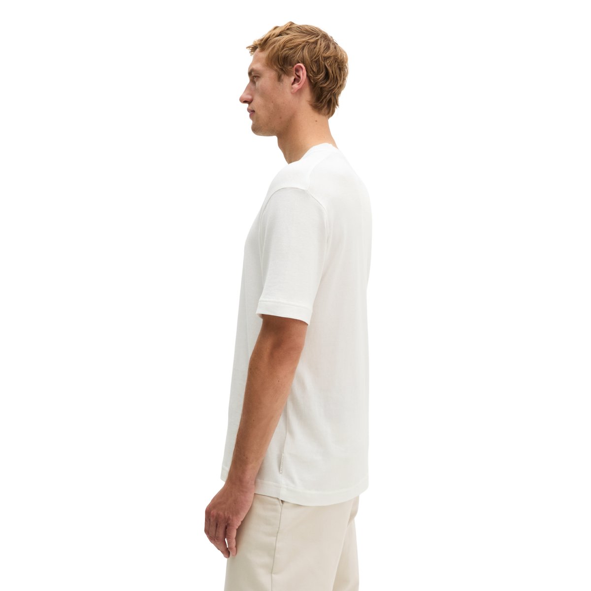 T-shirt coupe classique en jersey de coton bio léger blanc, MARC O'POLO