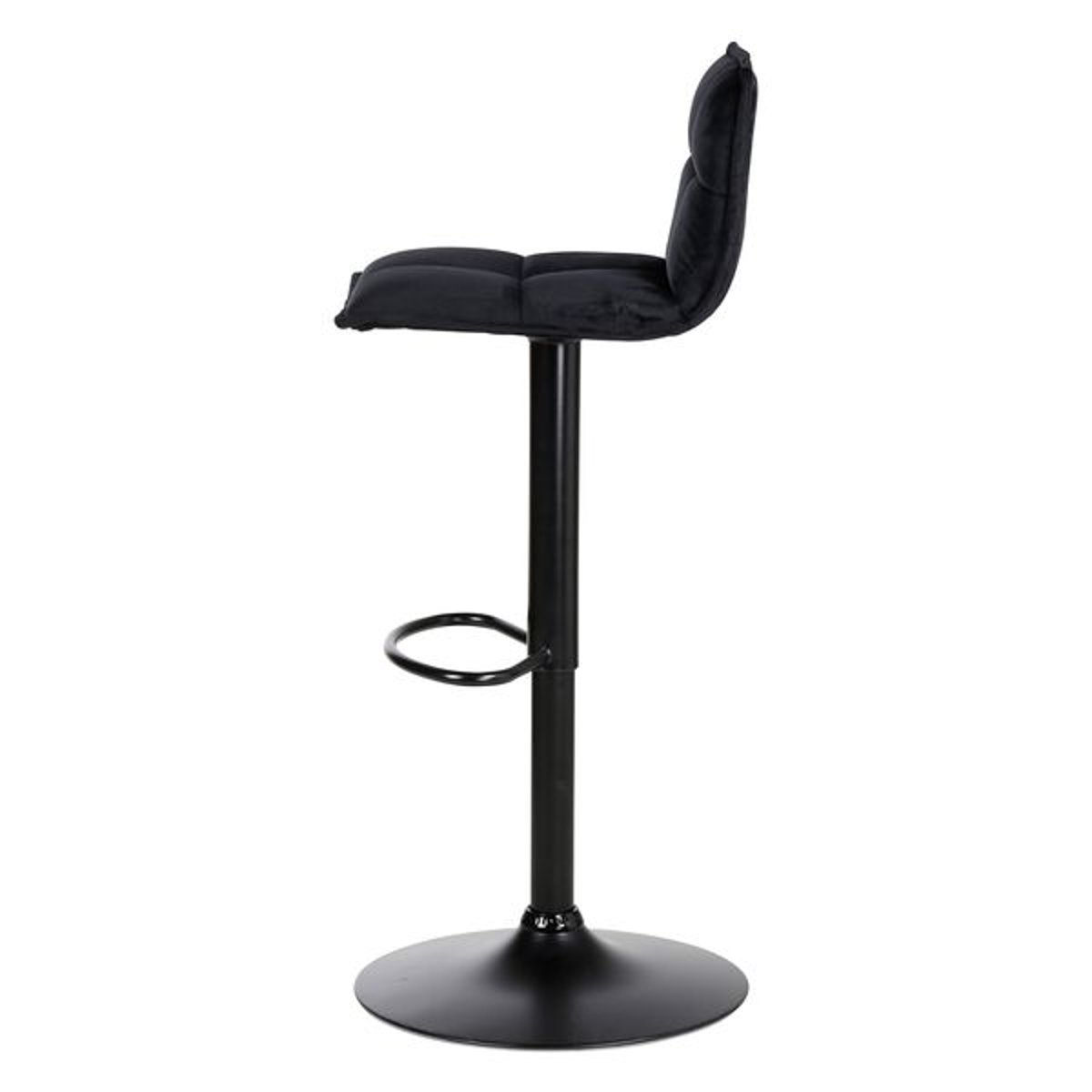 Tabouret de bar en velours réglable Jordi noir, ZAGO