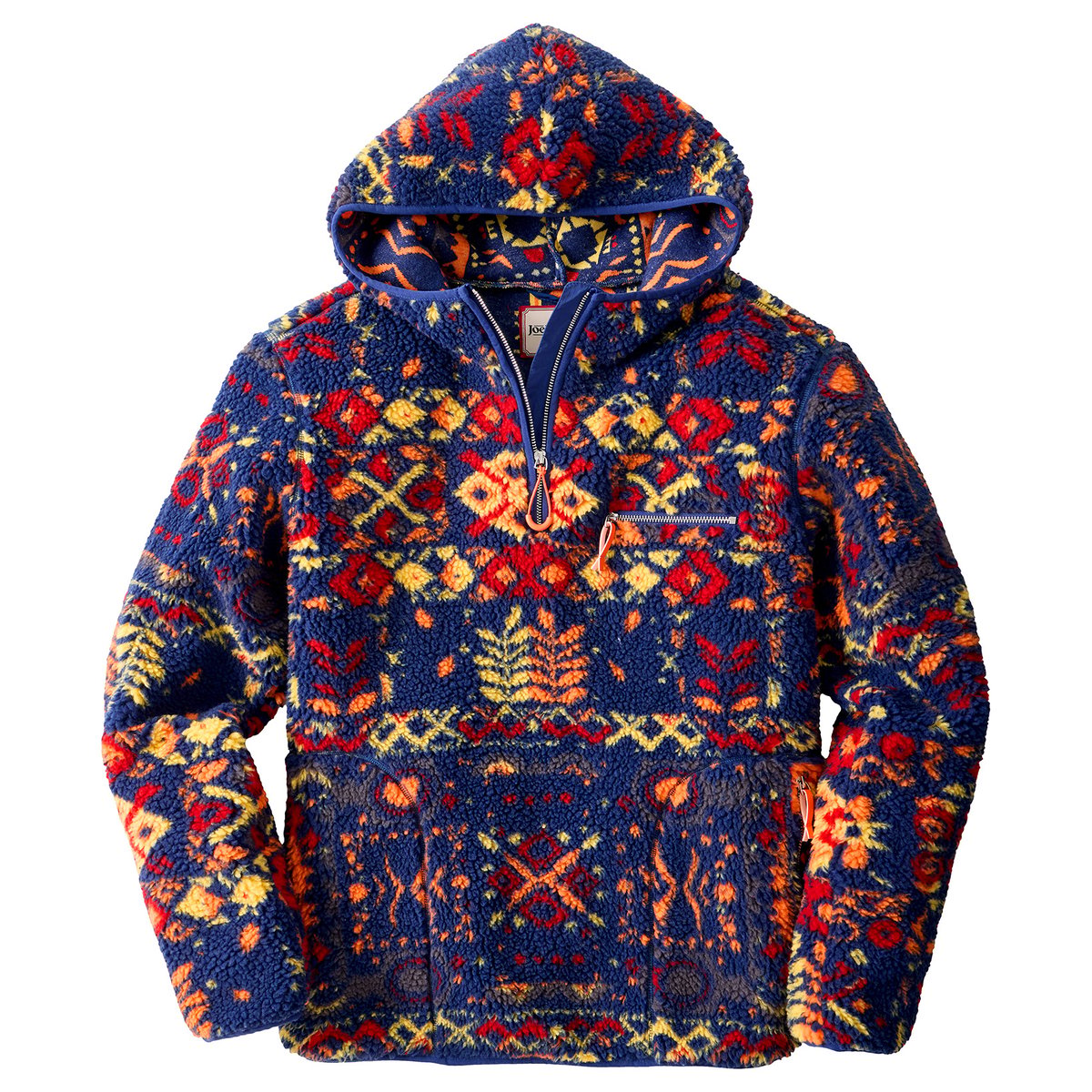Sweat à Capuche en Sherpa Parfaitement Imprimé bleu, JOE BROWNS