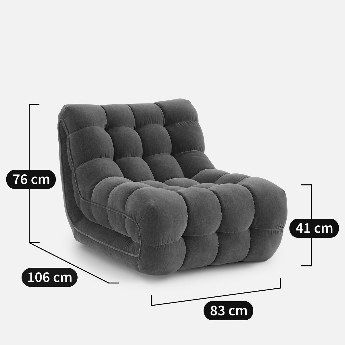 Sillón modular tapizado de terciopelo, JUD caramelo, AM.PM