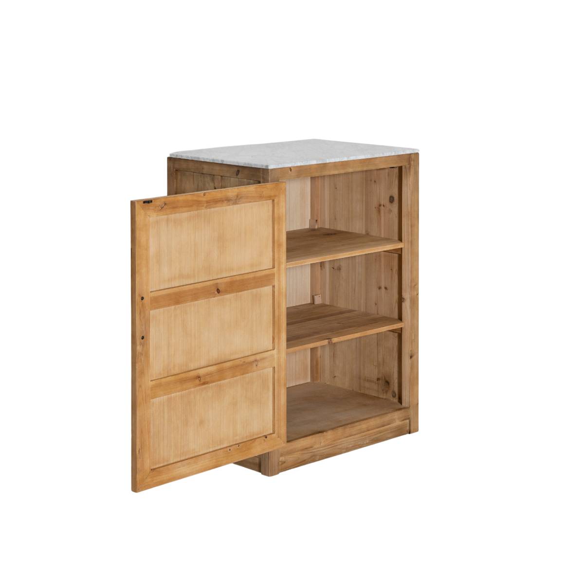 Meuble bas de cuisine en bois recyclé EPURE bois clair, MADE IN MEUBLES 