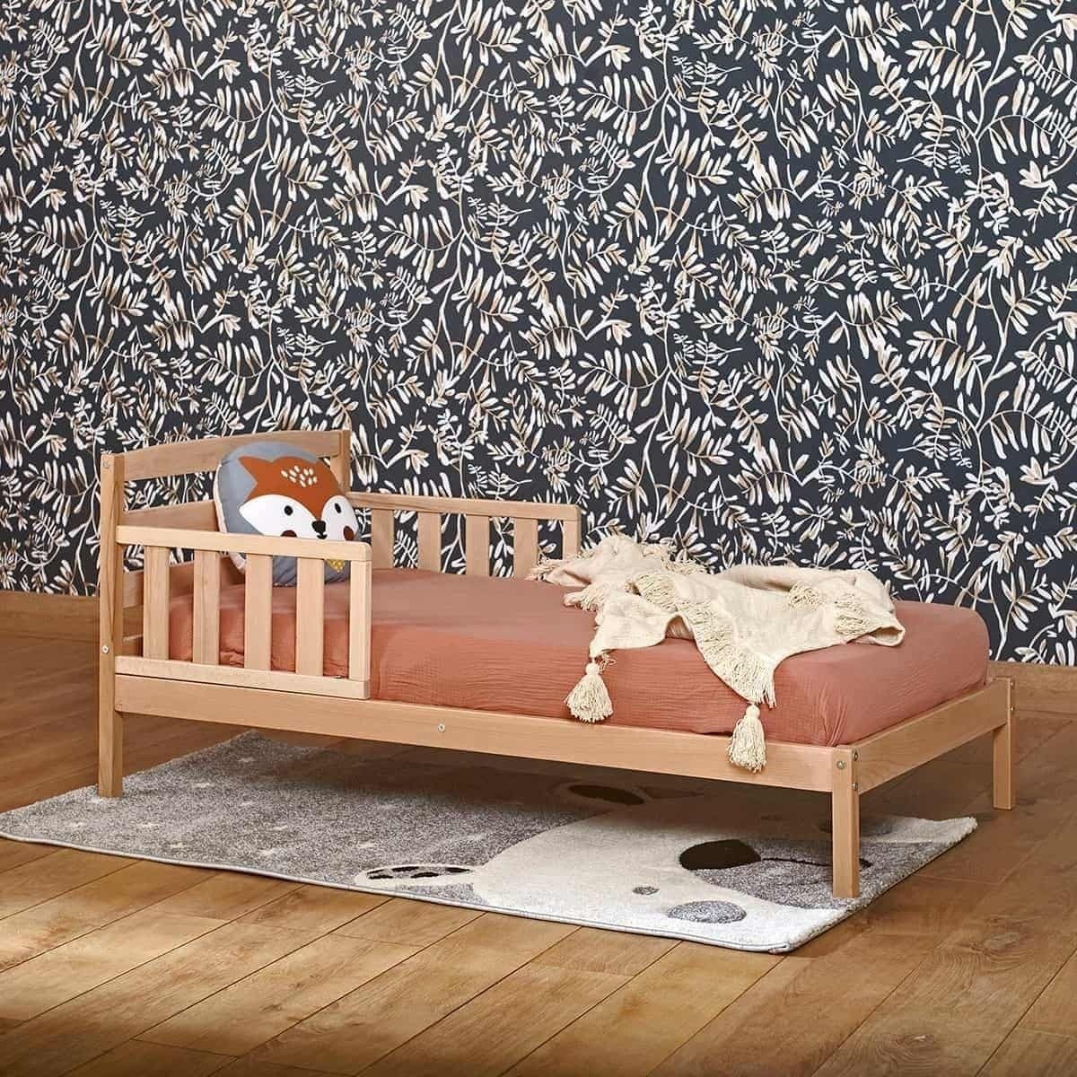 Lit enfant avec matelas Bois massif  MISUNA gris, AKITEN RETAIL