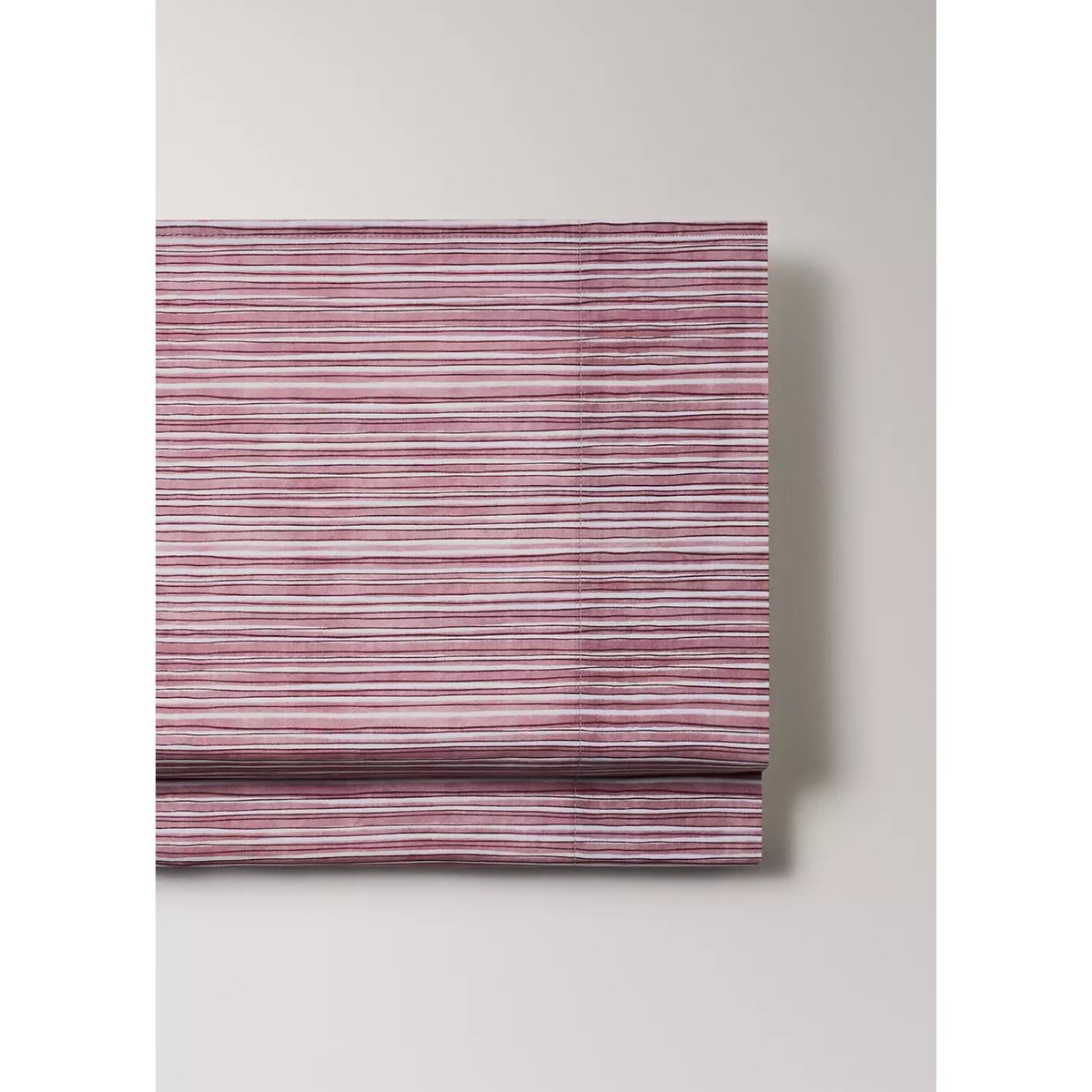 Drap plat imprimé rayures fines 180/ 200 cm rose pâle, MANGO HOME