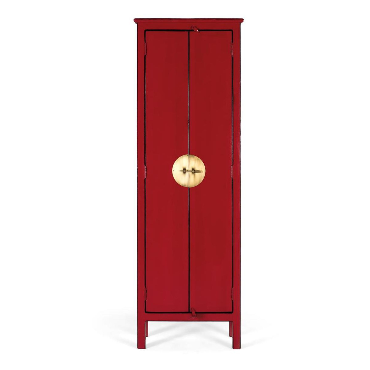 Armoire 2 portes Bois Rouge rouge, DECORATION D’AUTREFOIS
