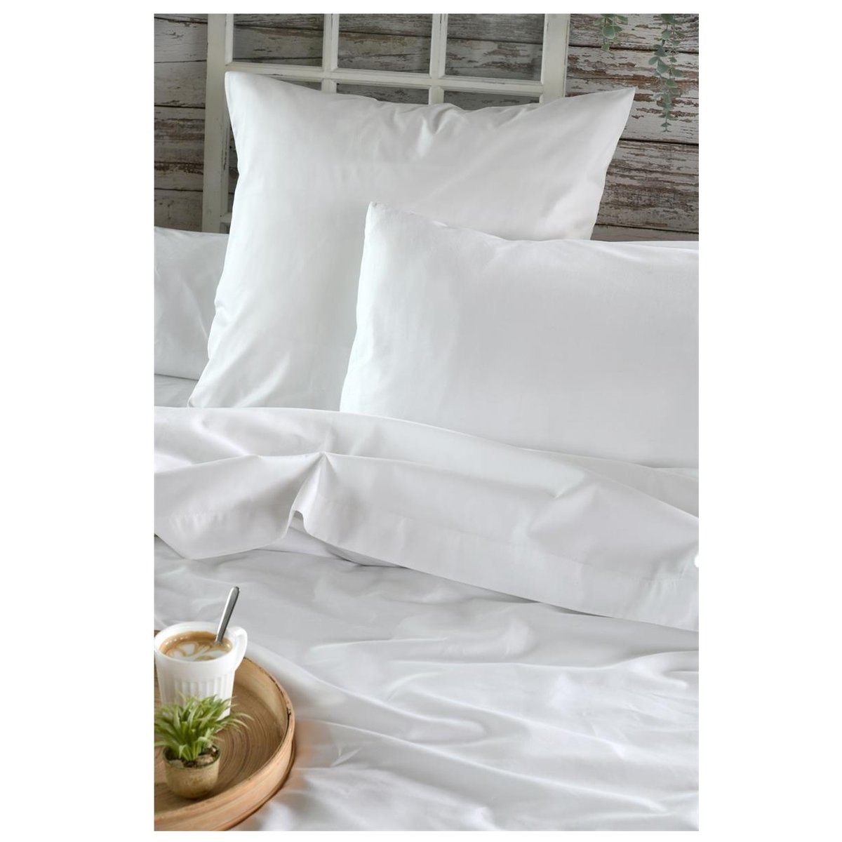 Drap housse percale en coton Nuage blanc, EDEN
