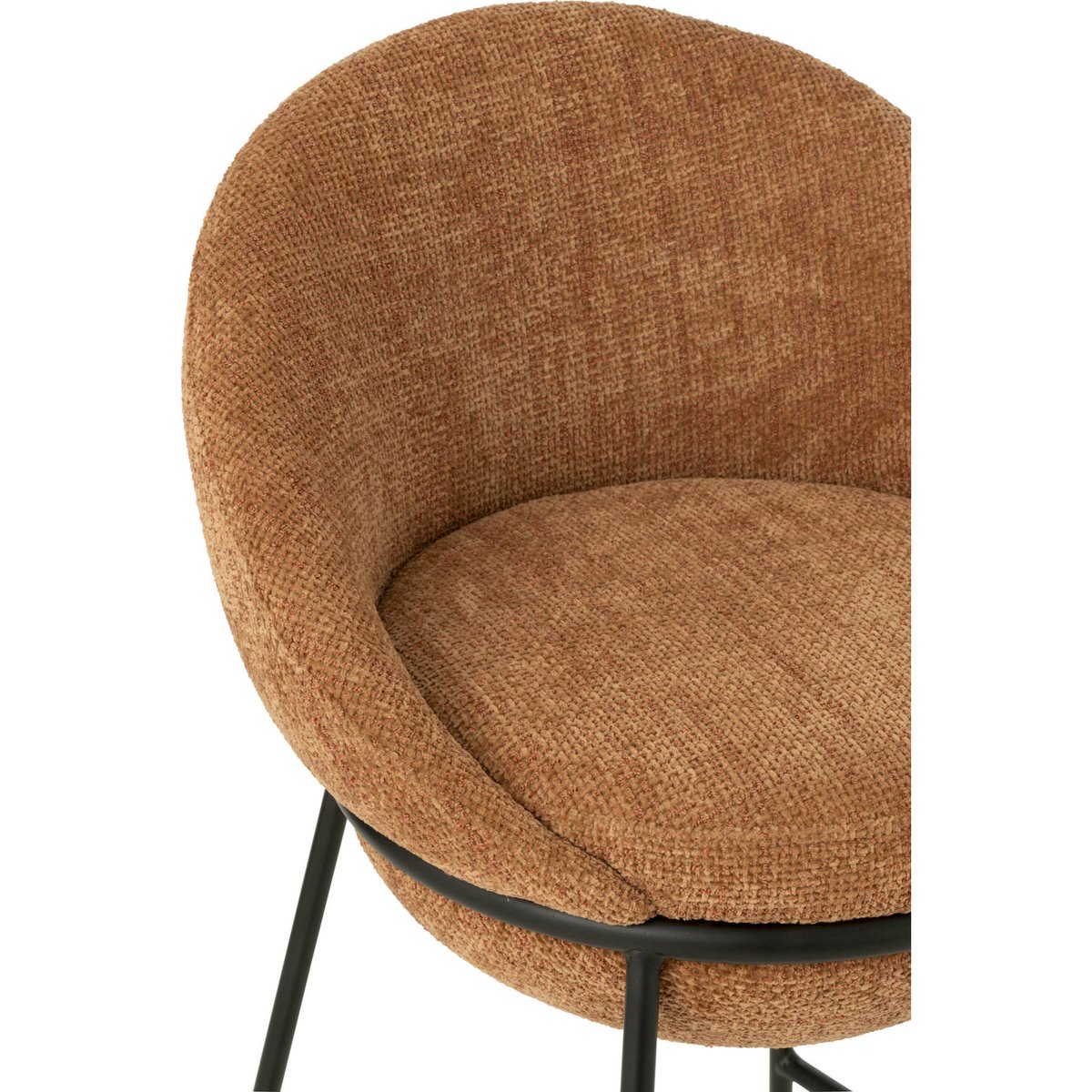 Tabouret de bar en tissu et pieds en fer terracotta tissu et fer noir, RECOLLECTION