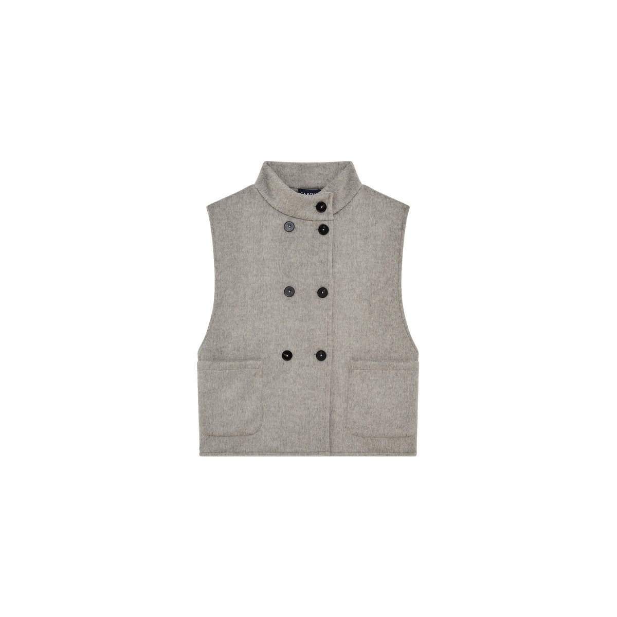 Poncho ample col montant HACABAN gris, CAROLL