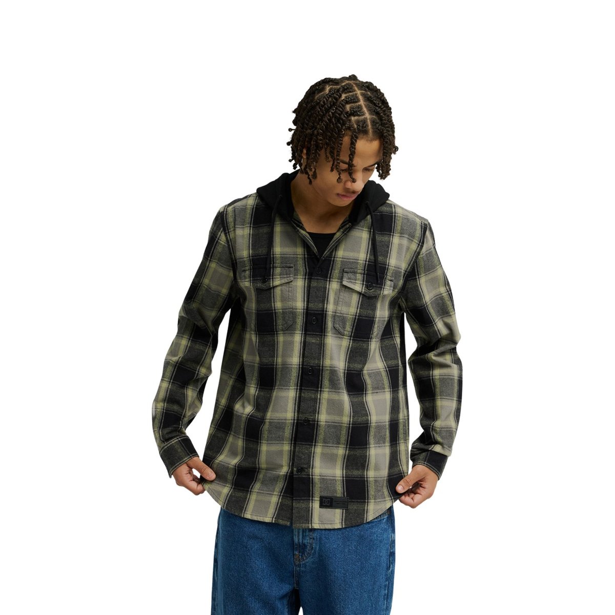 Chemise manches longues à capuche RUCKUS. noir black, DC SHOES