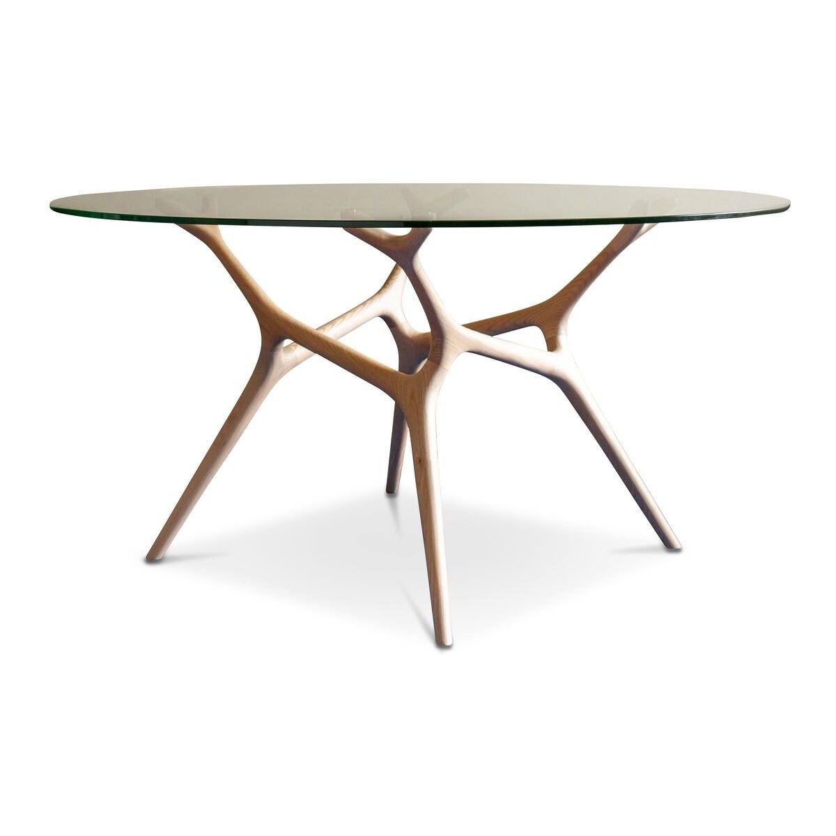 Table ronde en verre et frêne massif 6 personnes SYLVAE bois clair, PRODUIT INTERIEUR BRUT