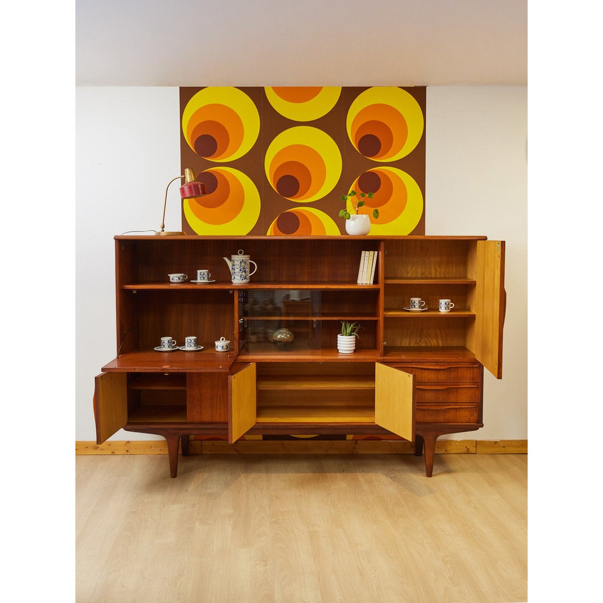 Enfilade haute scandinave en teck  Margaret N°764 - Bon état bois foncé, DEBONGOUT